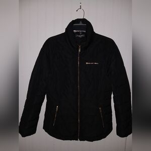 ROZ & ALI ladies SMALL puffer black winter coat.